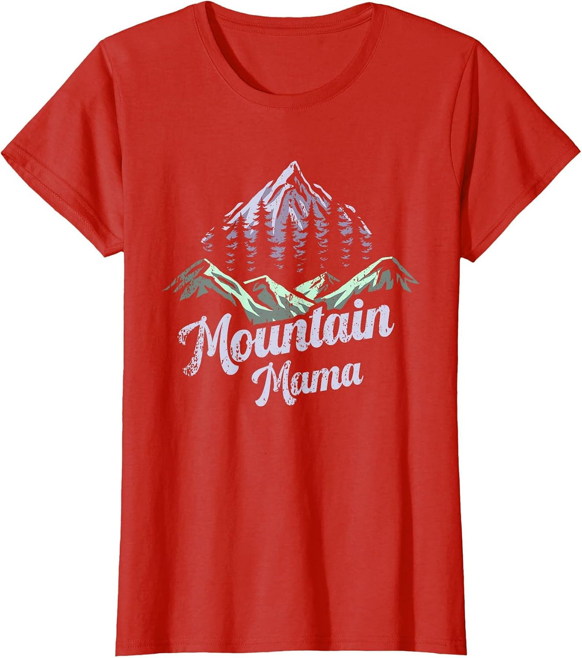 Mountain Mama Camping Hiking Mom Adventure Mothers Day T-Shirt - Red