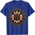 Red White and Blue Sunflower Patriotic Floral T-Shirt - Royal Blue