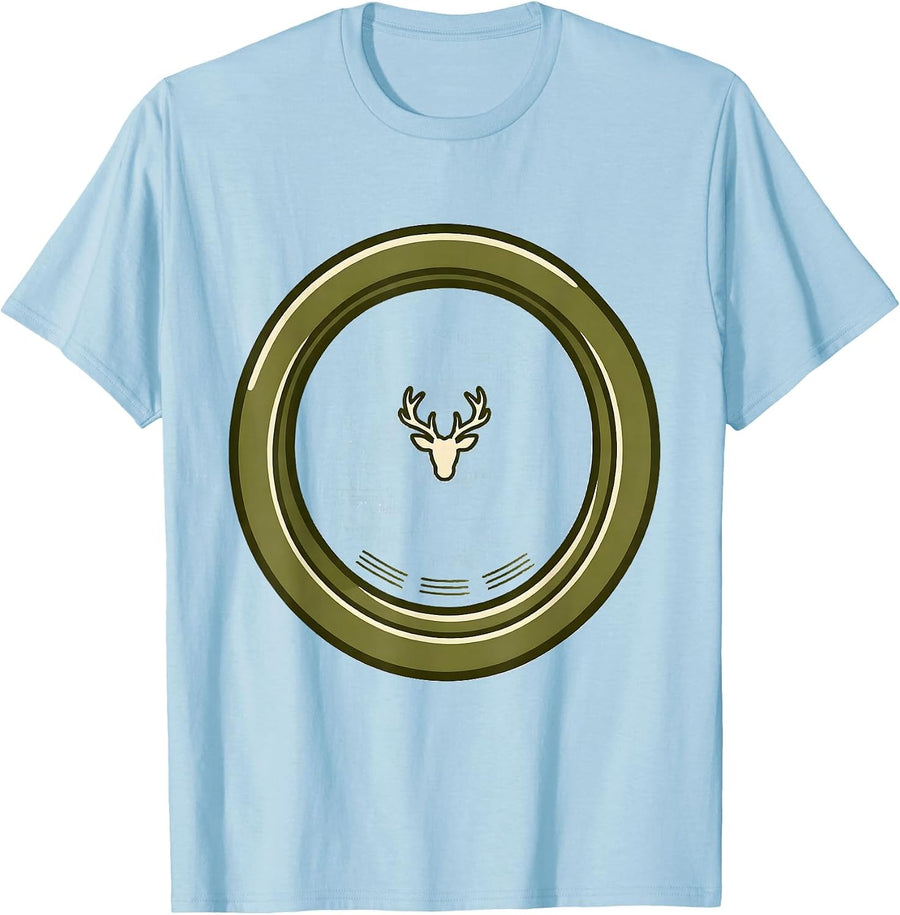 Men's Circular Seal Deer Hunting Youth Humor Camo T-Shirt - Baby Blue