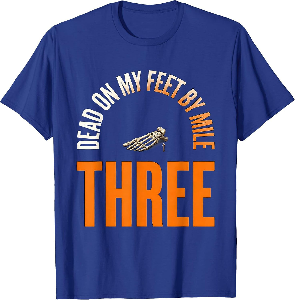 Men's Dead On My Feet By Mile Three Funny Halloween Running T-Shirt - Royal Blue