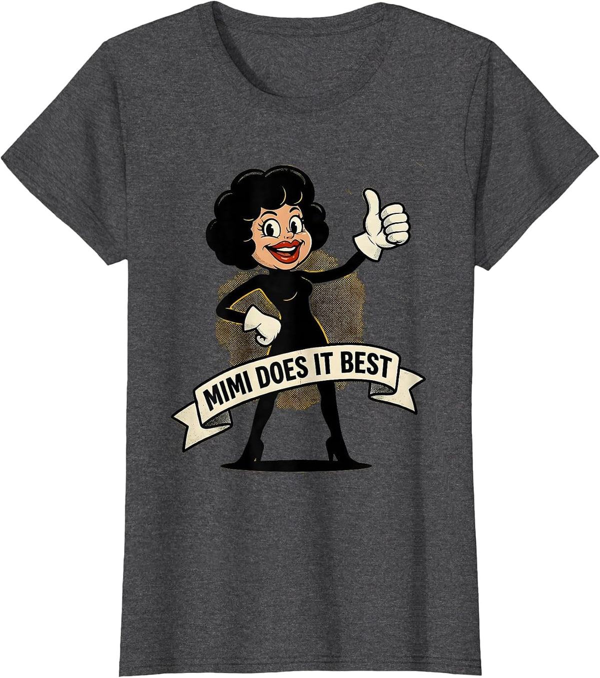 Women's Mimi Does It Best Proud Grandmother Design T-Shirt - Dark Heather Grey