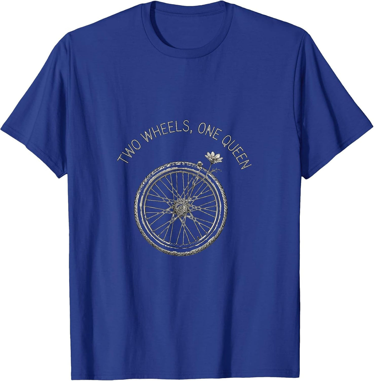 Men's Two Wheels One Queen Motorcycle Rider Design T-Shirt - Royal Blue
