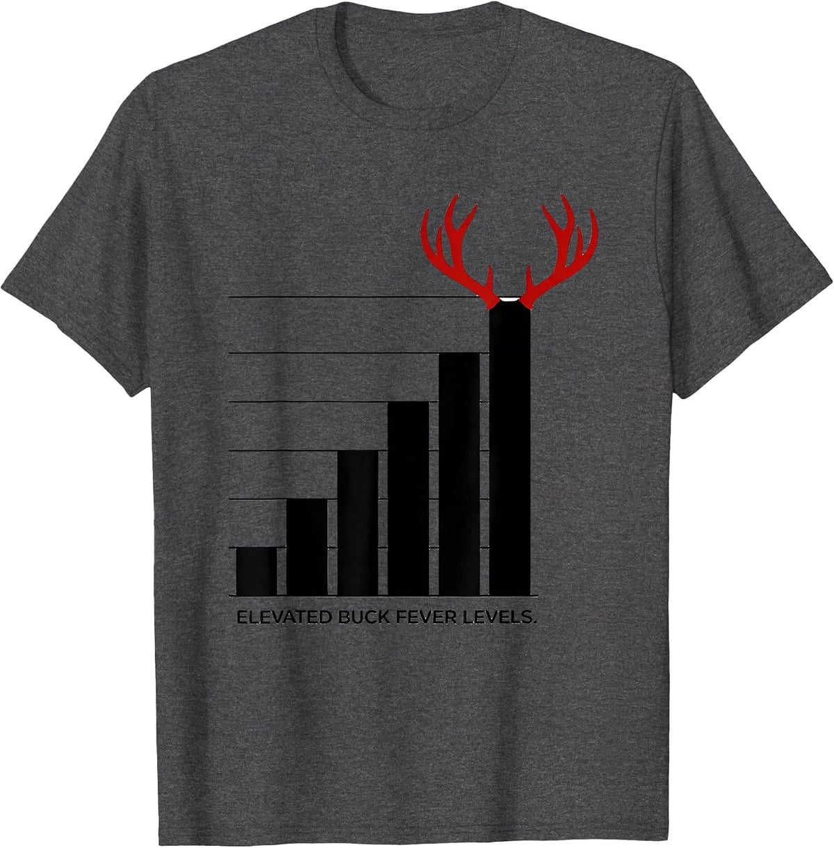 Elevated Buck Fever Levels Funny Deer Hunting Camo Dad Humor T-Shirt - Dark Heather Grey