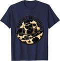 Wild Free and Western Cowgirl Design T-Shirt - Navy Blue
