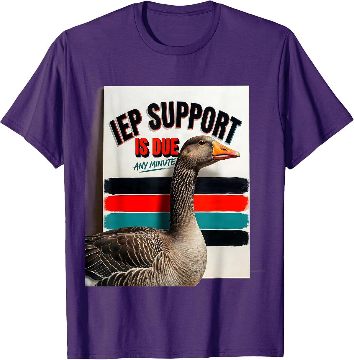Men's IEP Support Is Due Any Minute Funny Special Education T-Shirt - Purple
