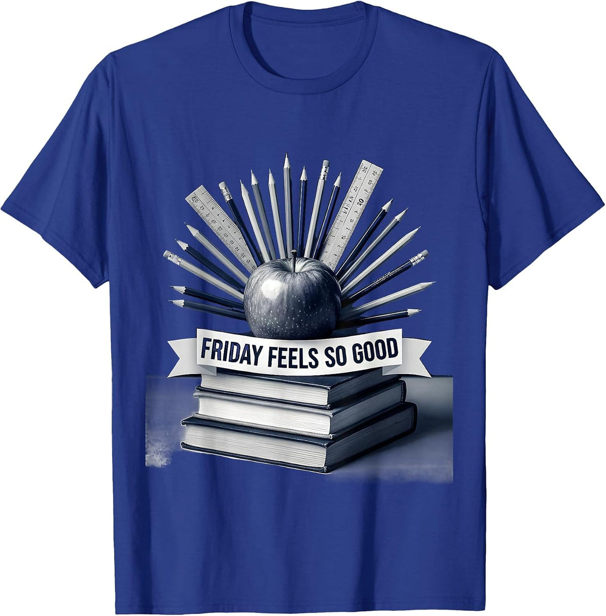 Friyay Teacher Friday Feels So Good Design T-Shirt - Royal Blue