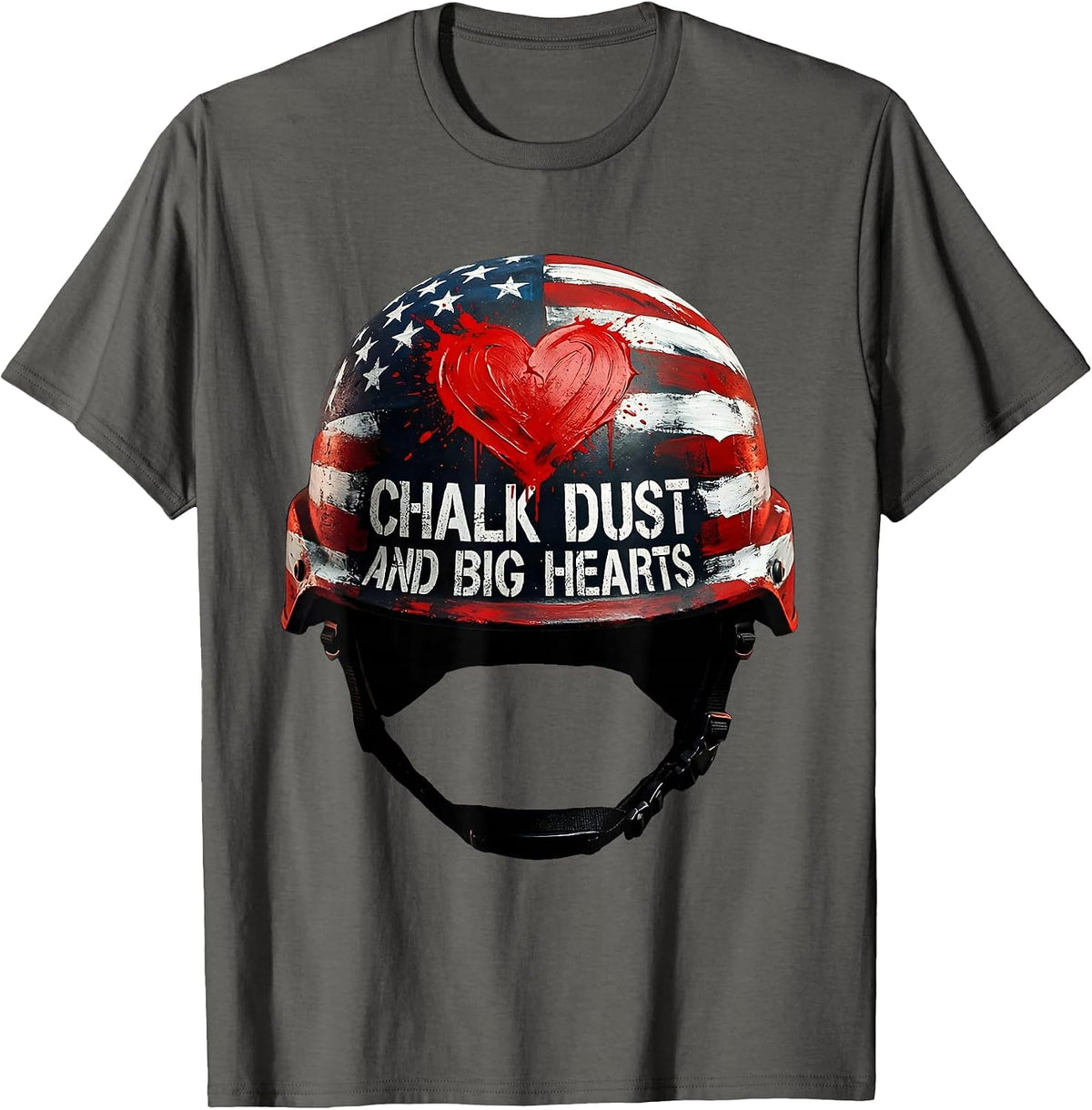 Chalk Dust and Big Hearts 2nd Grade Teacher T-Shirt - Asphalt Grey