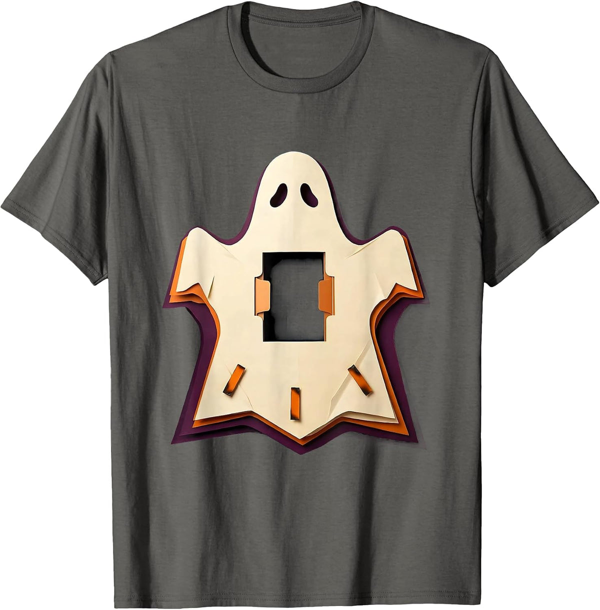 Men's Ghost Paper Cutout Para Normal Activities Paraprofessional T-Shirt - Asphalt Grey