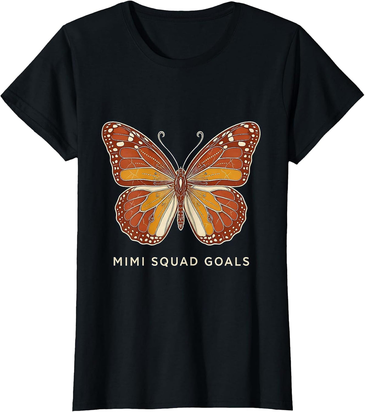 Women's Mimi Squad Goals Grandma Life Design T-Shirt - Black