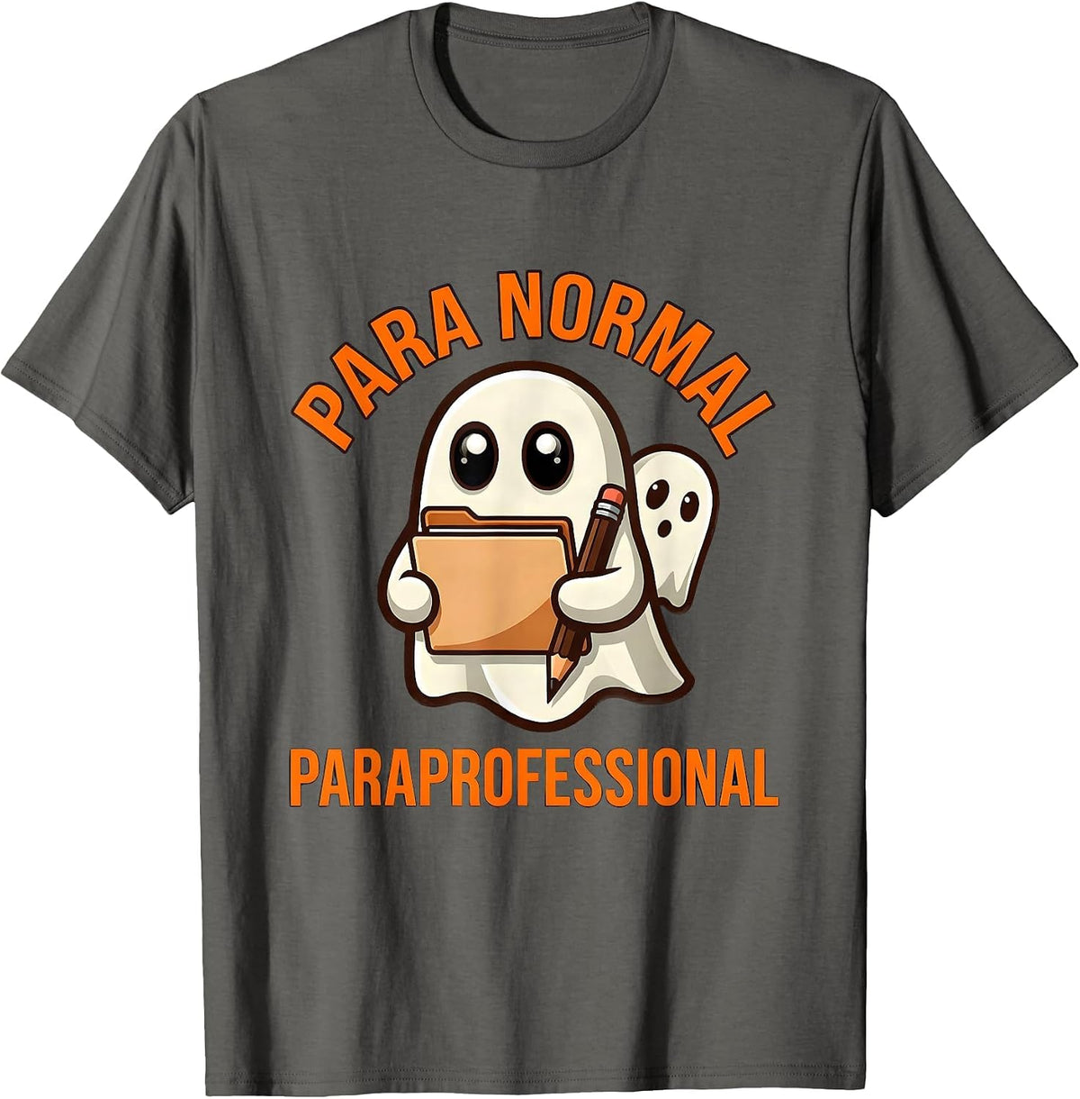 Men's Para Normal Paraprofessional Ghost SPED Teacher Halloween T-Shirt - Asphalt Grey