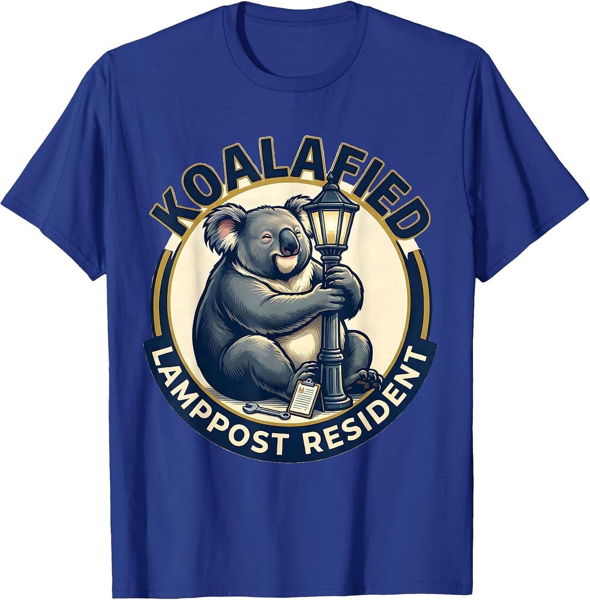 Men's Koalafied Lamppost Resident Funny Koala Lover Animal Humor T-Shirt - Royal Blue