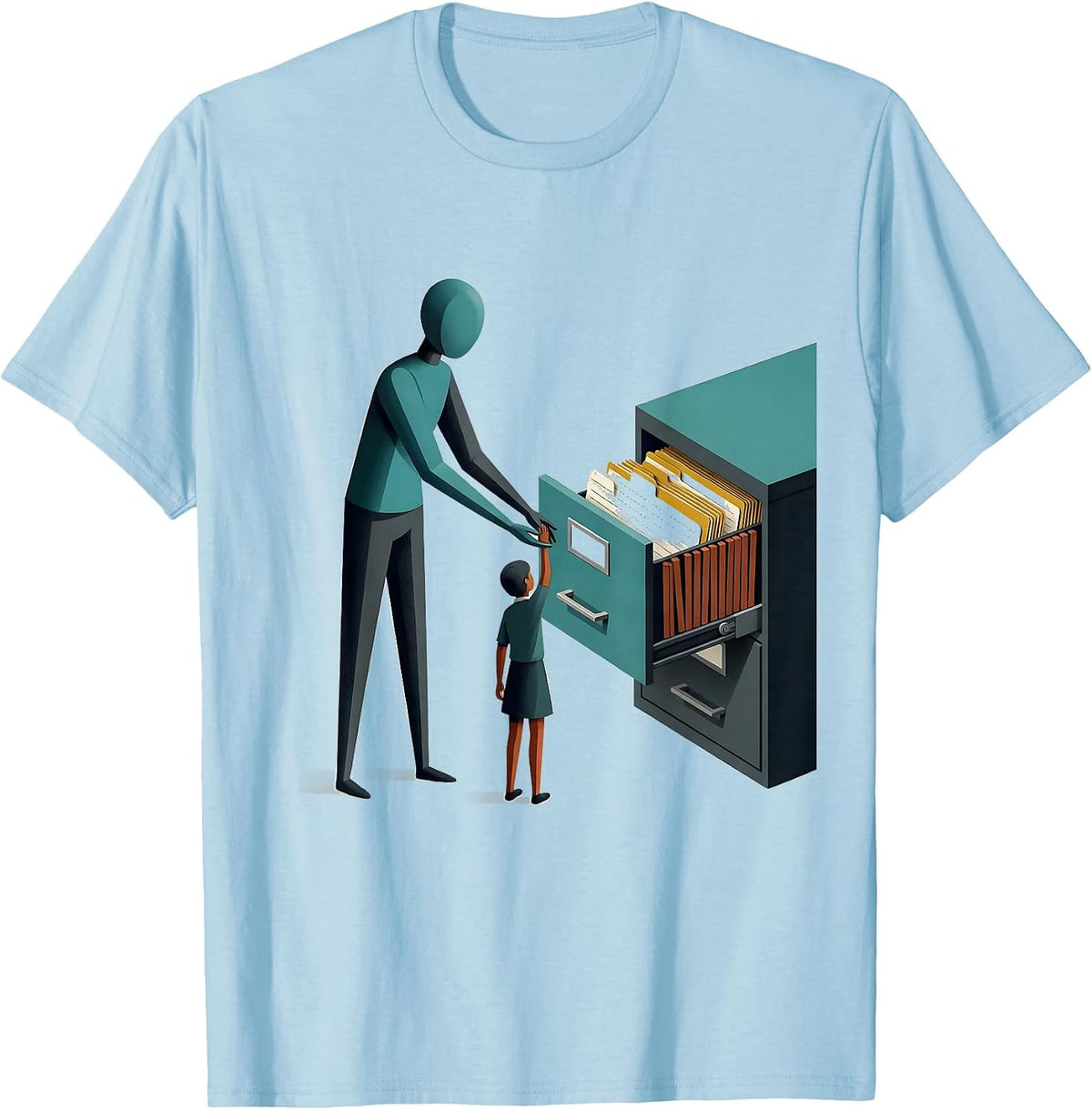 Men's Librarian Guide Student Midcentury Modern School Library T-Shirt - Baby Blue