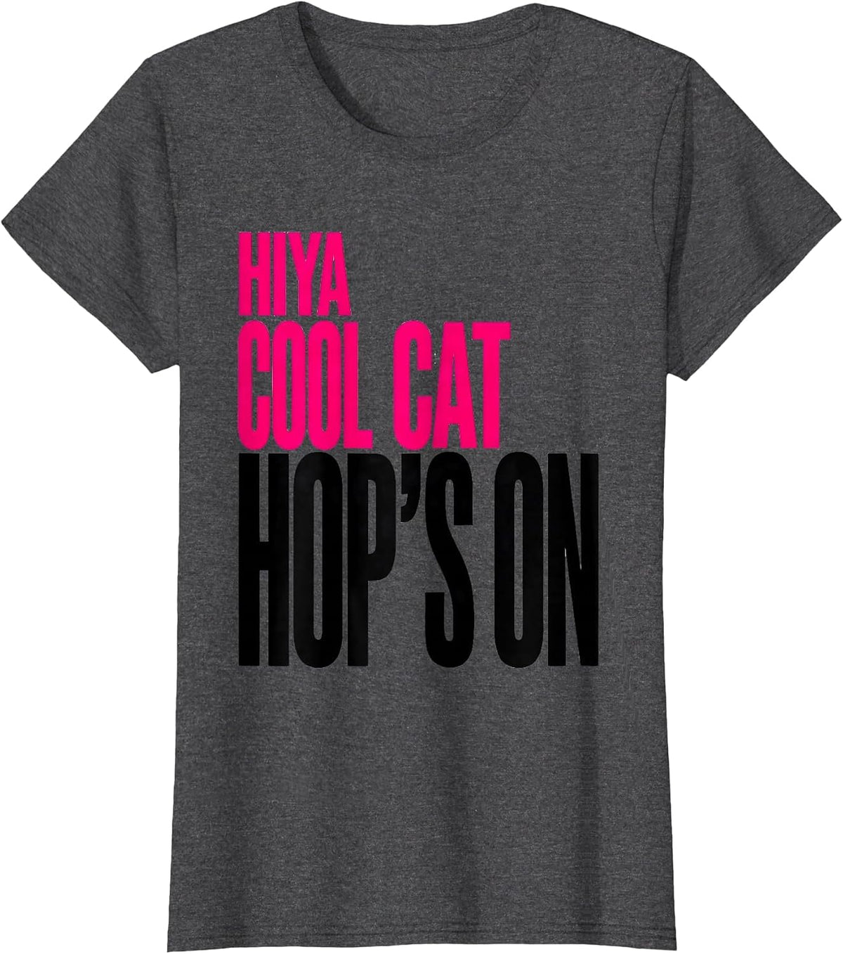 Women's Hiya Cool Cat Hop's On 1950s Sock Hop Rockabilly Party Retro T-Shirt - Dark Heather Grey
