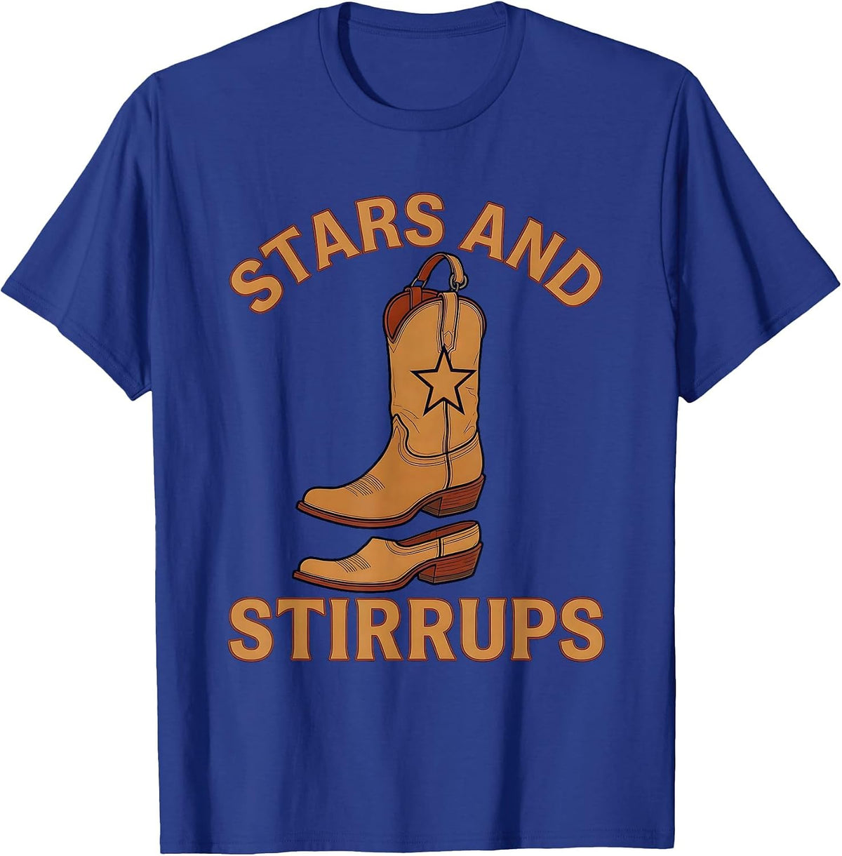 Men's Stars and Stirrups Western Graphic Design T-Shirt - Royal Blue