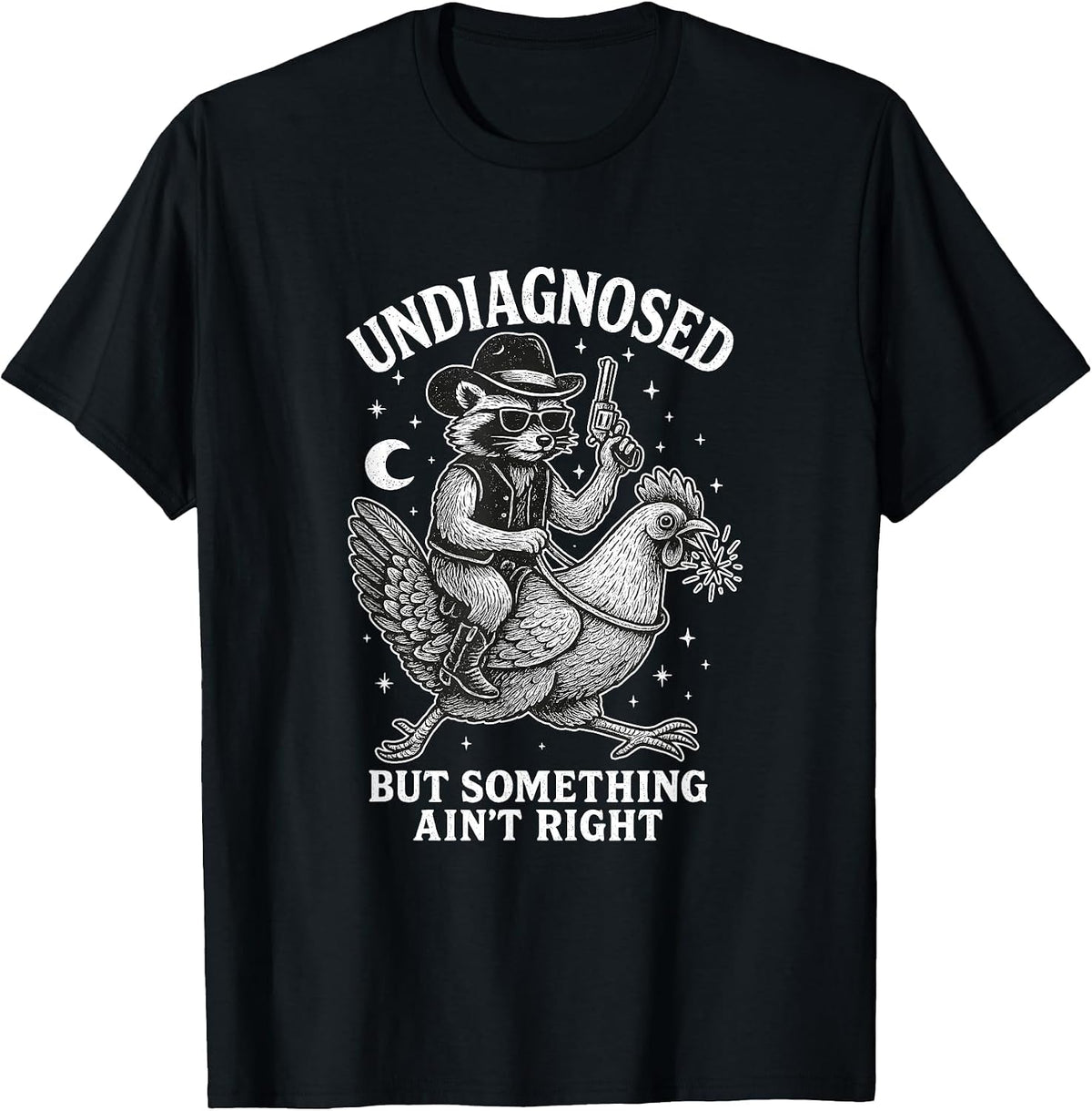 Undiagnosed But Something Aint Right Neurodivergent T-Shirt - Black