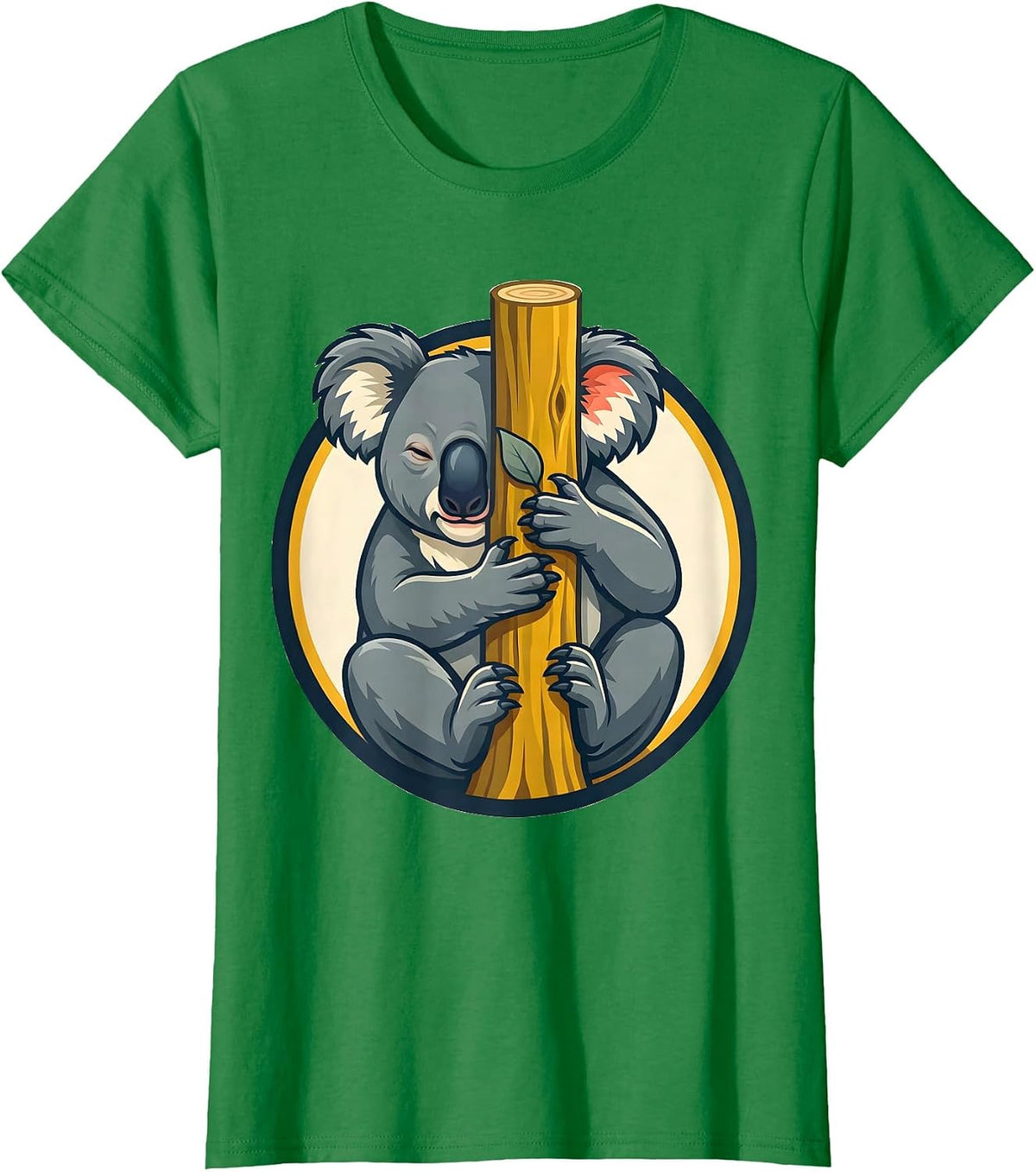 Koala Tree Hugger Cute Animal Lover Humor T-Shirt - Kelly Green