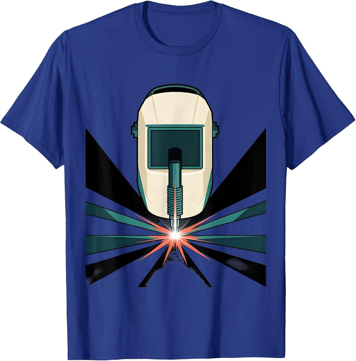 Men's Welding Hood Torch Nozzle Metal Worker Humor T-Shirt - Royal Blue