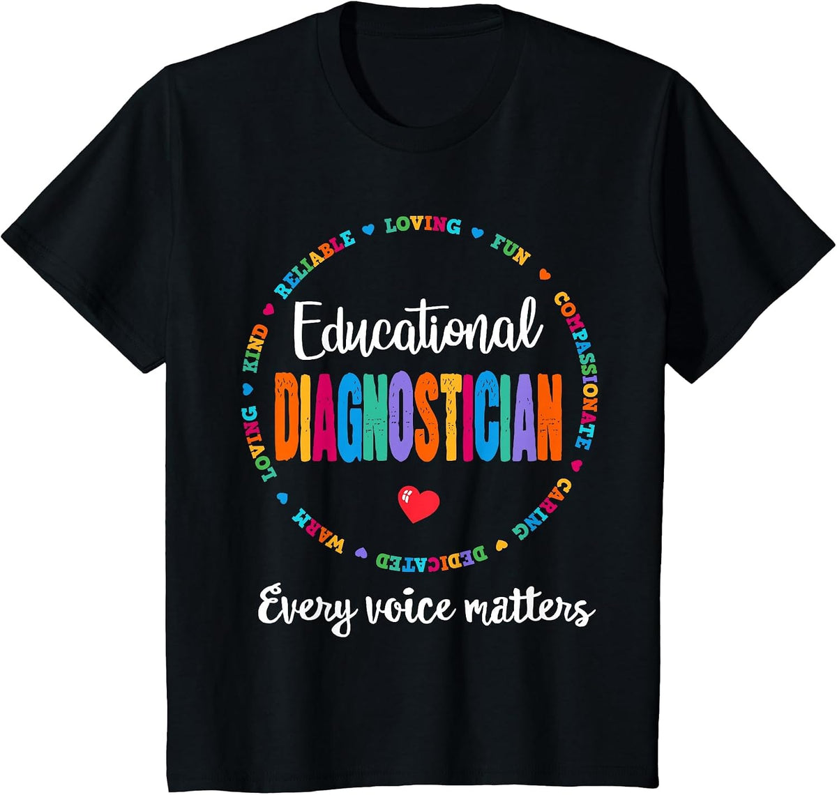 Educational Diagnostician School Psychologist Psych Assessor T-Shirt - Black