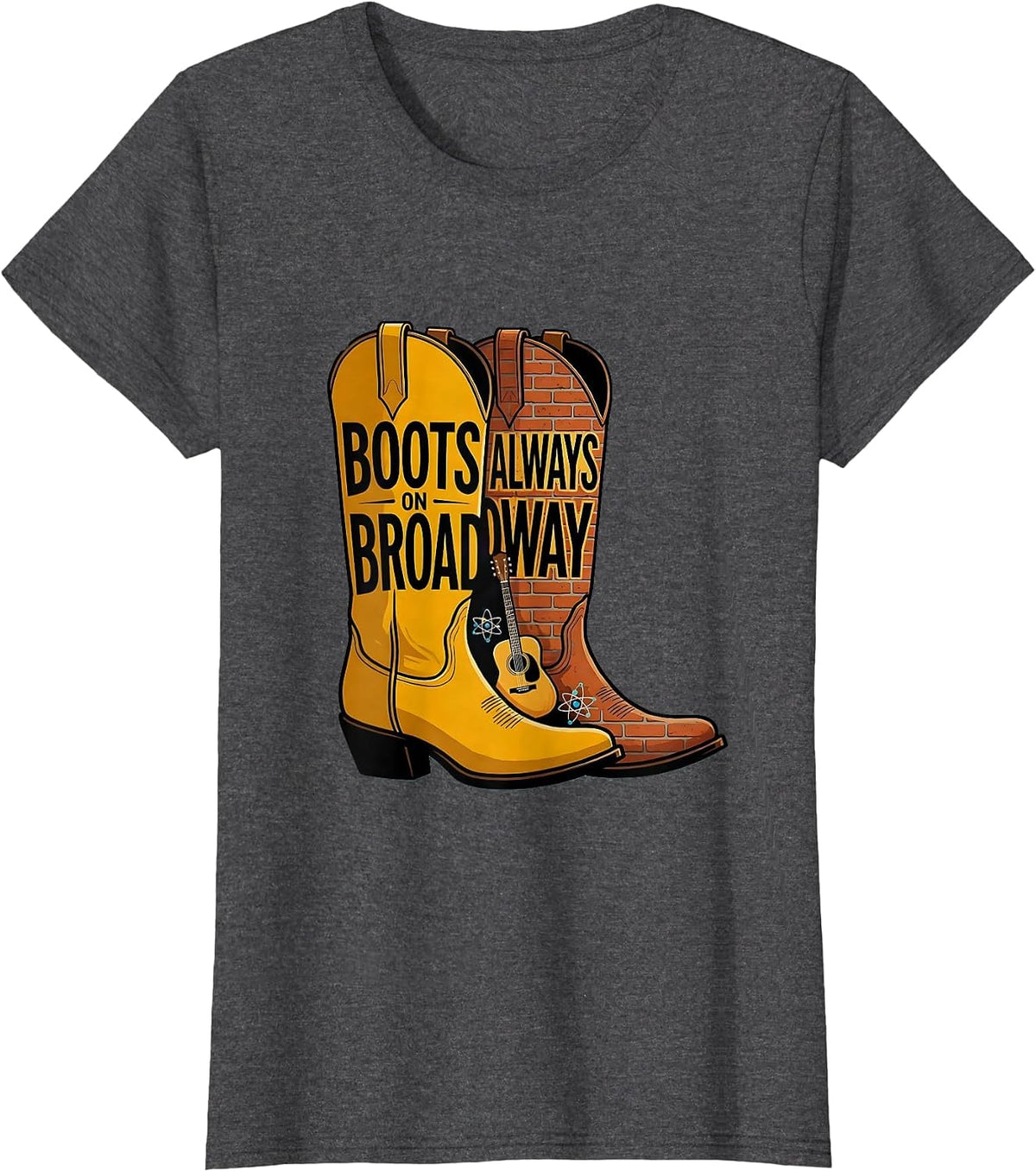 Women's Boots on Broadway Always Nashville Design T-Shirt - Dark Heather Grey
