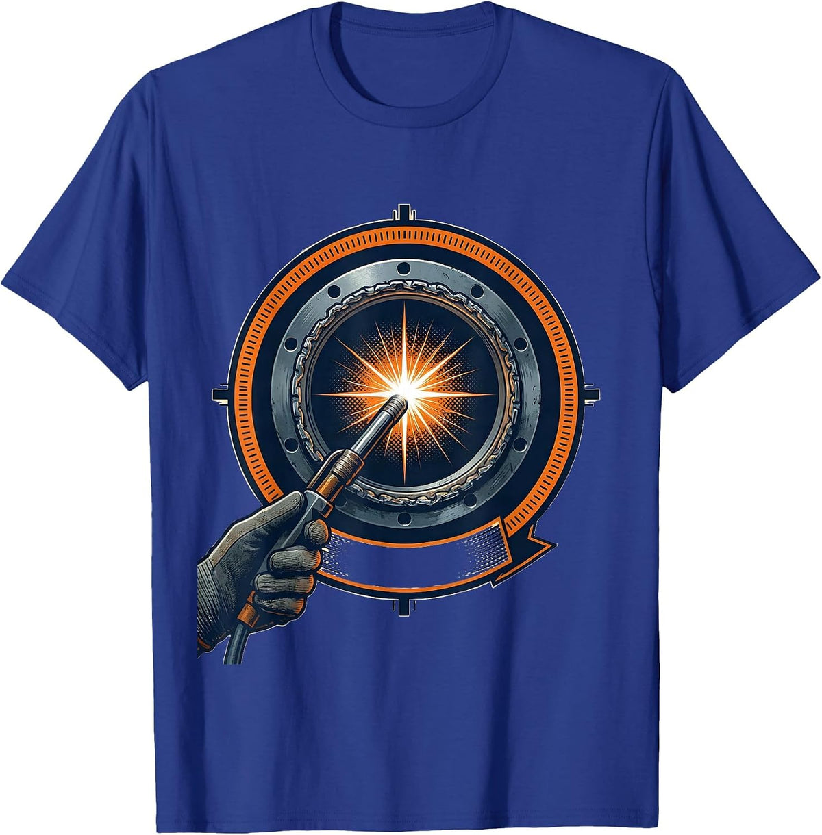 Welder Emblem Torch and Pipe Trade Pride Humor T-Shirt - Royal Blue