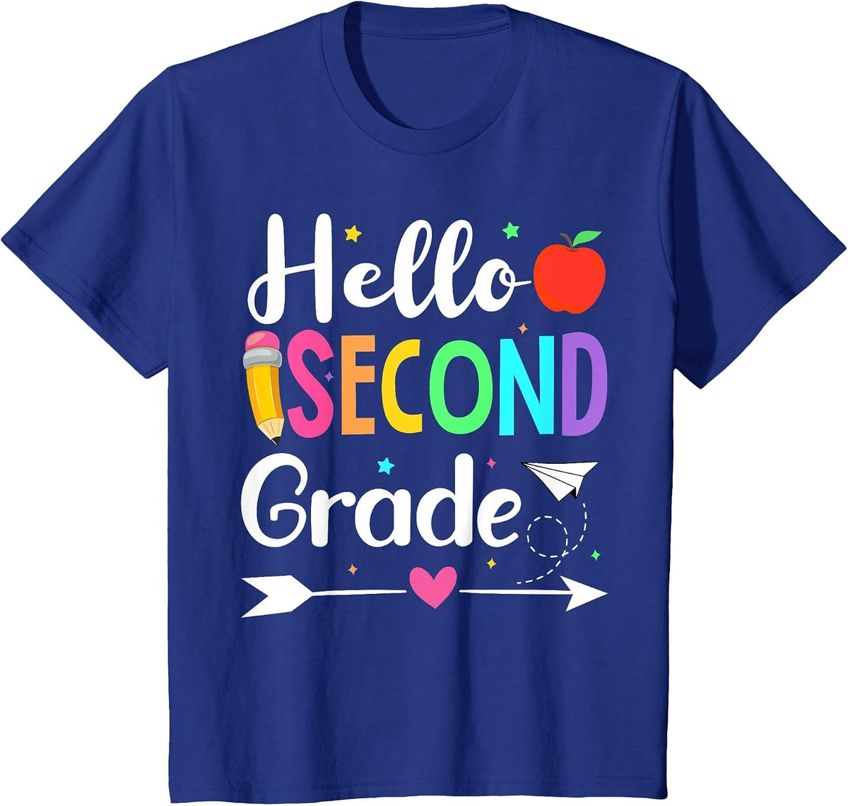 Hello 2nd Grade Back to School Hello Second Grade Teacher T-Shirt - Royal Blue