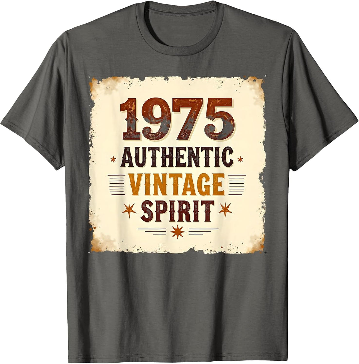 1975 Authentic Vintage Spirit Retro Design T-Shirt - Asphalt Grey