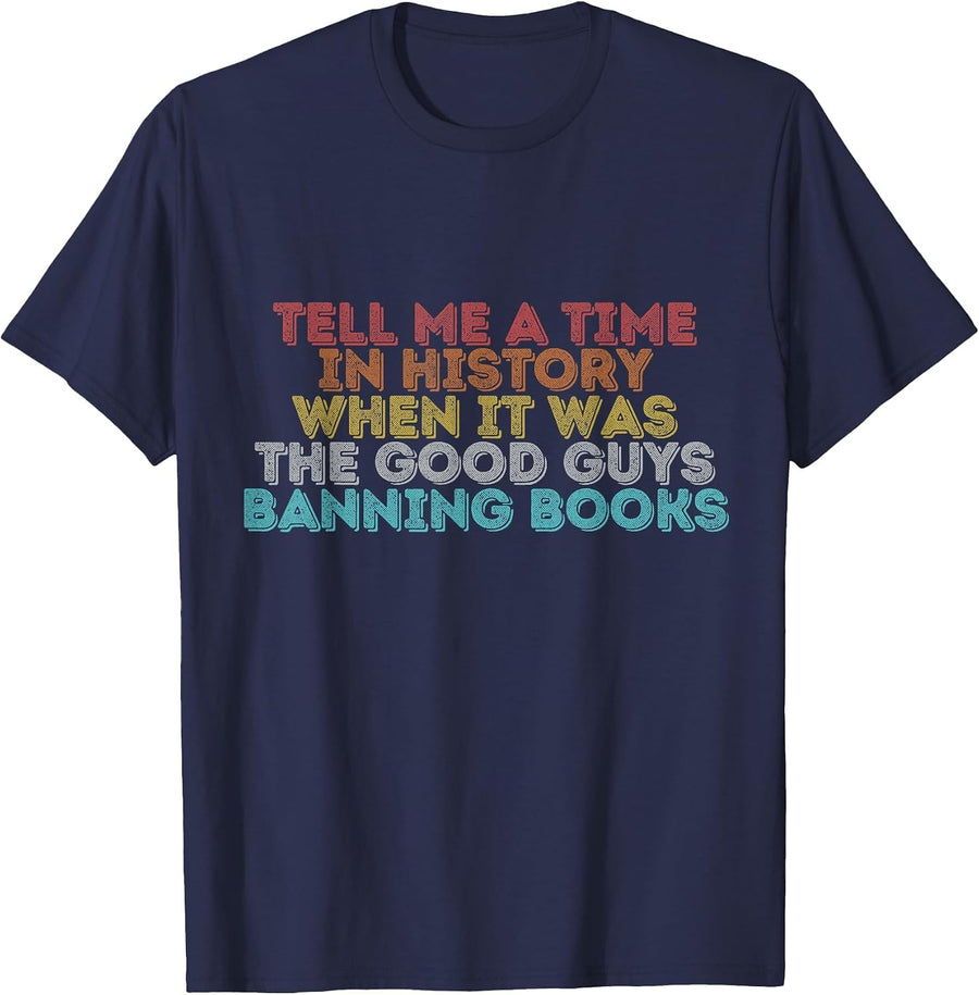 Vintage Retro Tell Me A Time in History T-Shirt - Navy Blue