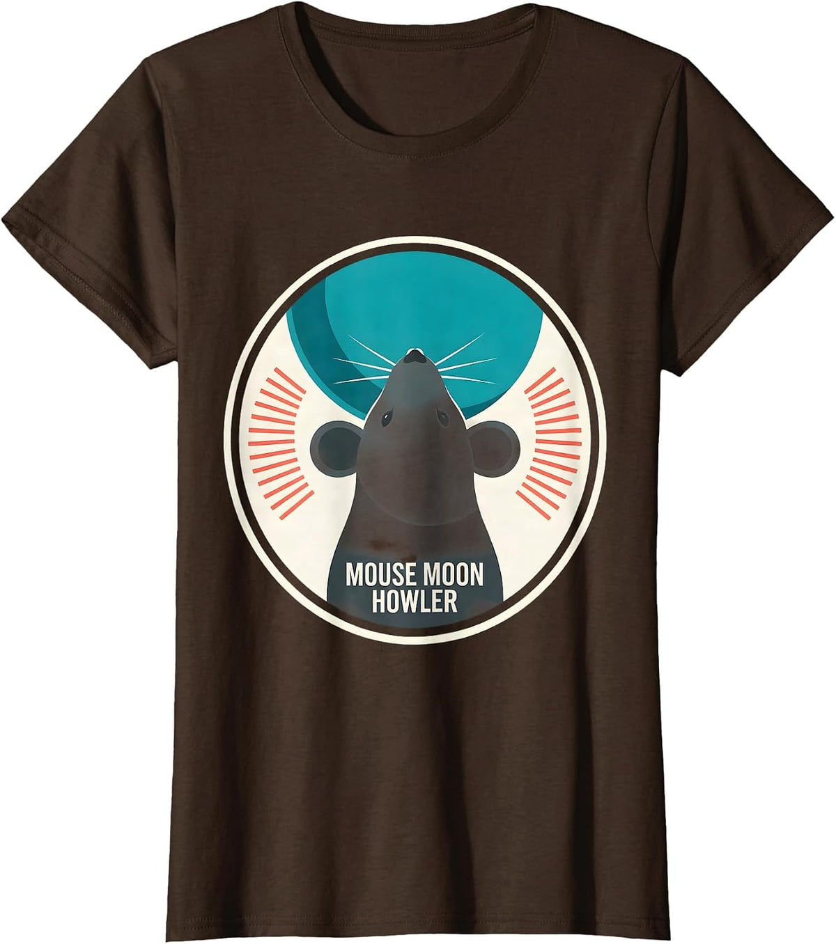 Women's Mouse Moon Howler Funny Ferret Rat Pet Lover Gift T-Shirt - Brown