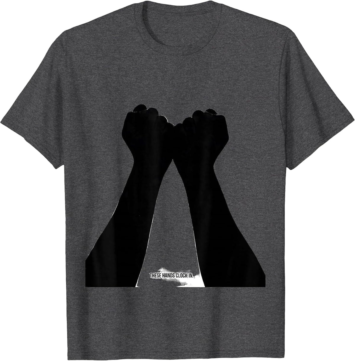 These Hands Clock In Funny ASL Teacher Deaf Awareness T-Shirt - Dark Heather Grey