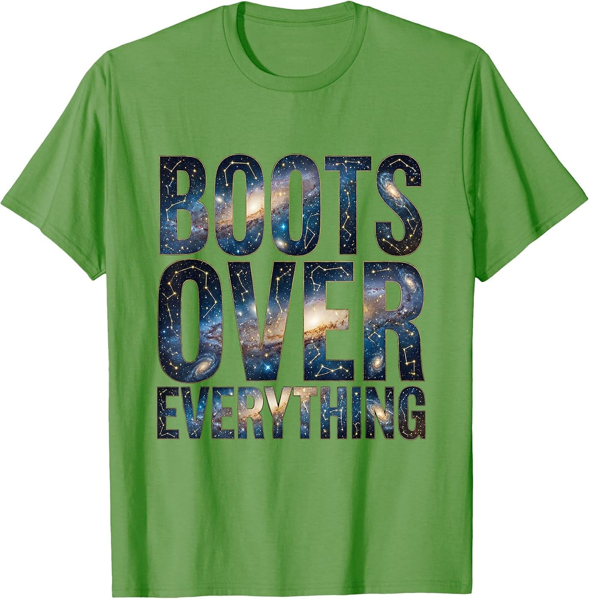 Men's Boots Over Everything Western Cowgirl Design T-Shirt - Grass Green