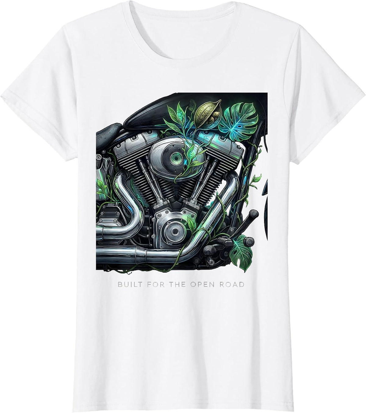 Built for the Open Road Motorcycle Design T-Shirt - White