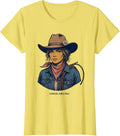 Cowgirl Vibes Only Denim Western Design T-Shirt - Lemon Yellow