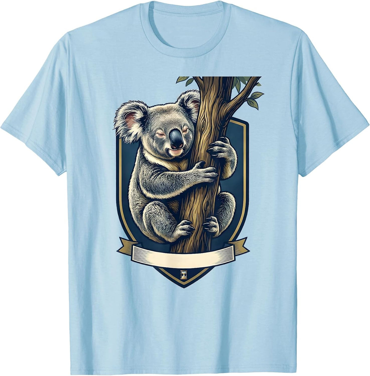 Men's Koala Emblem Cute Animal Lover Playful Humor T-Shirt - Baby Blue