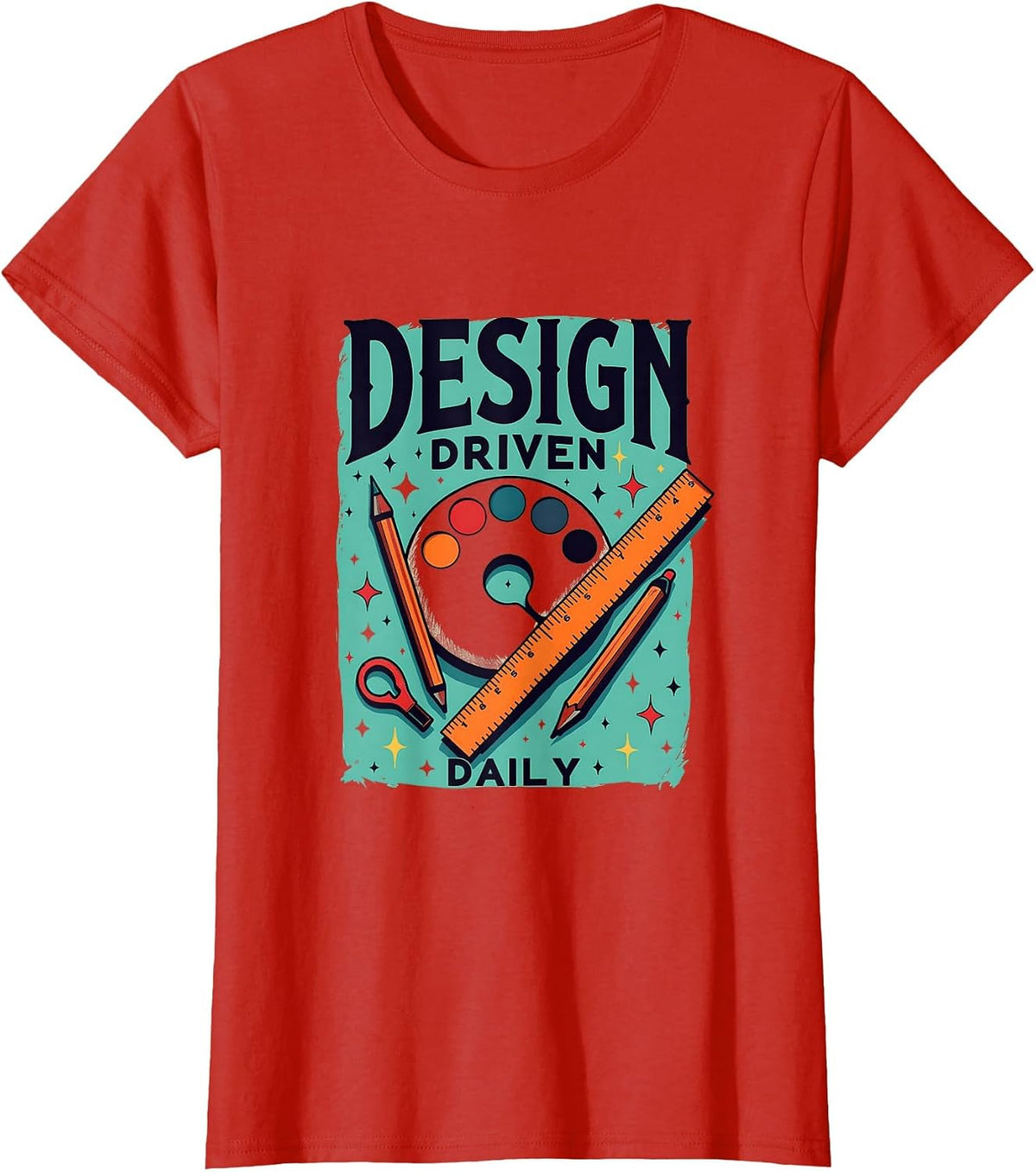 Design Driven Daily Creative Lifestyle Graphic T-Shirt - Red