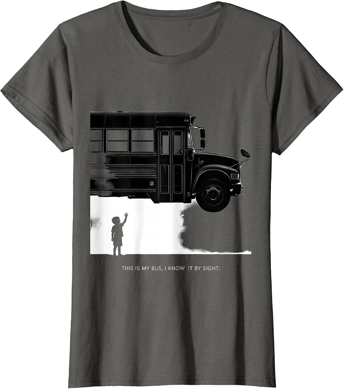 Women's This Is My Bus I Know It By Sight Funny School Bus Driver T-Shirt - Asphalt Grey