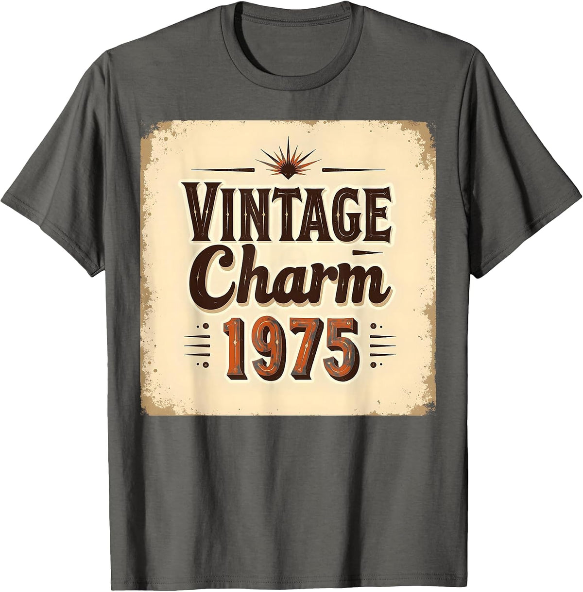 Vintage Charm 1975 Retro Classic Design T-Shirt - Asphalt Grey