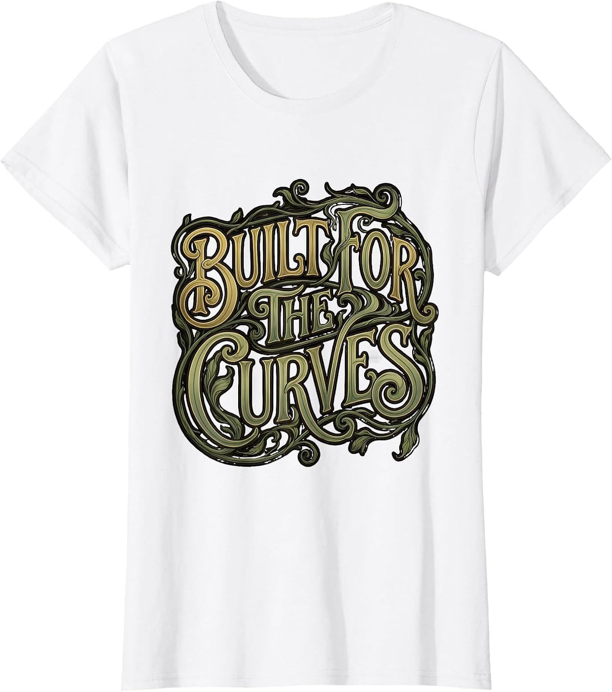 Built for the Curves Motorcycle Rider Design T-Shirt - White