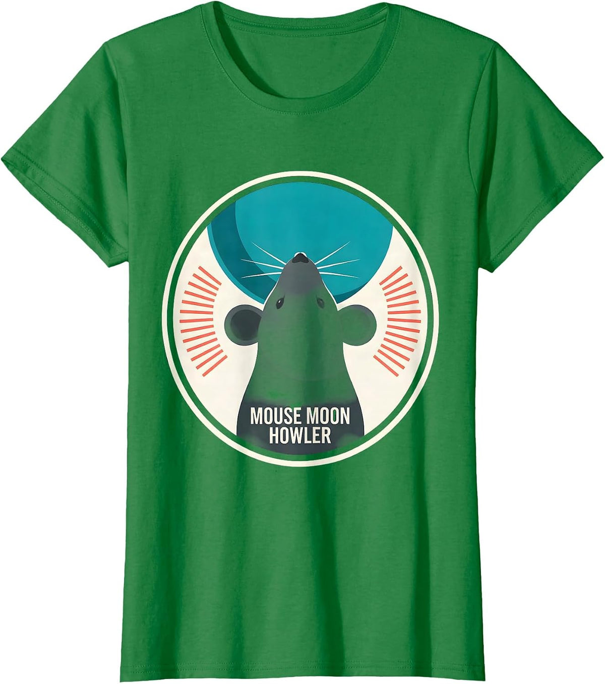 Women's Mouse Moon Howler Funny Ferret Rat Pet Lover Gift T-Shirt - Kelly Green