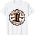 Men's Dust Boots and Grit Cowgirl Western Design T-Shirt - White