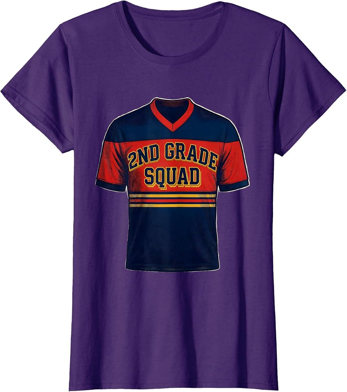 Women's 2nd Grade Squad Playful Teacher Crew Back To School T-Shirt - Purple