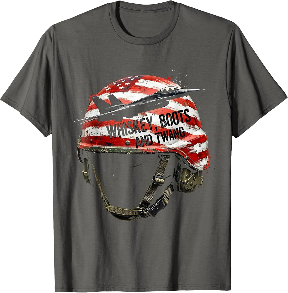Whiskey Boots and Twang 90s Country Design T-Shirt - Asphalt Grey