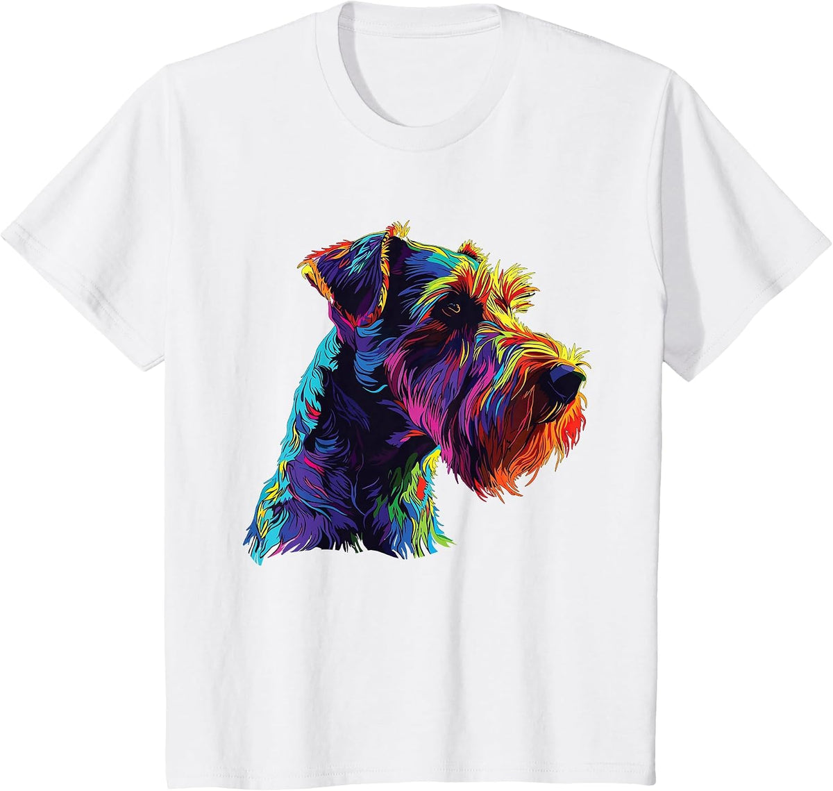 Watercolor Colorful Airedale Terrier Dog T-Shirt - White