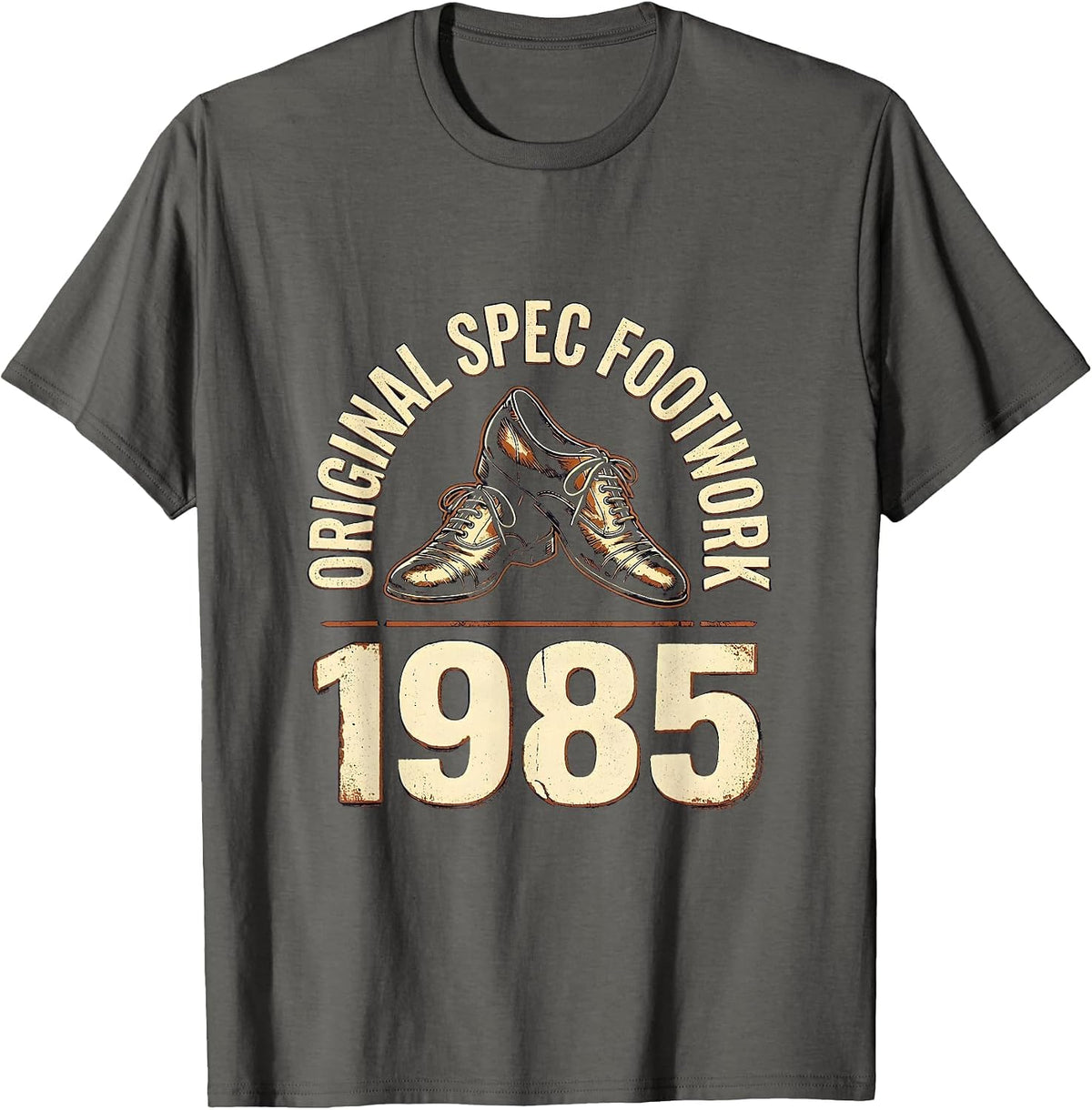 Original Spec Footwork, 1985 Vintage Retro Funny 80s T-Shirt - Asphalt Grey