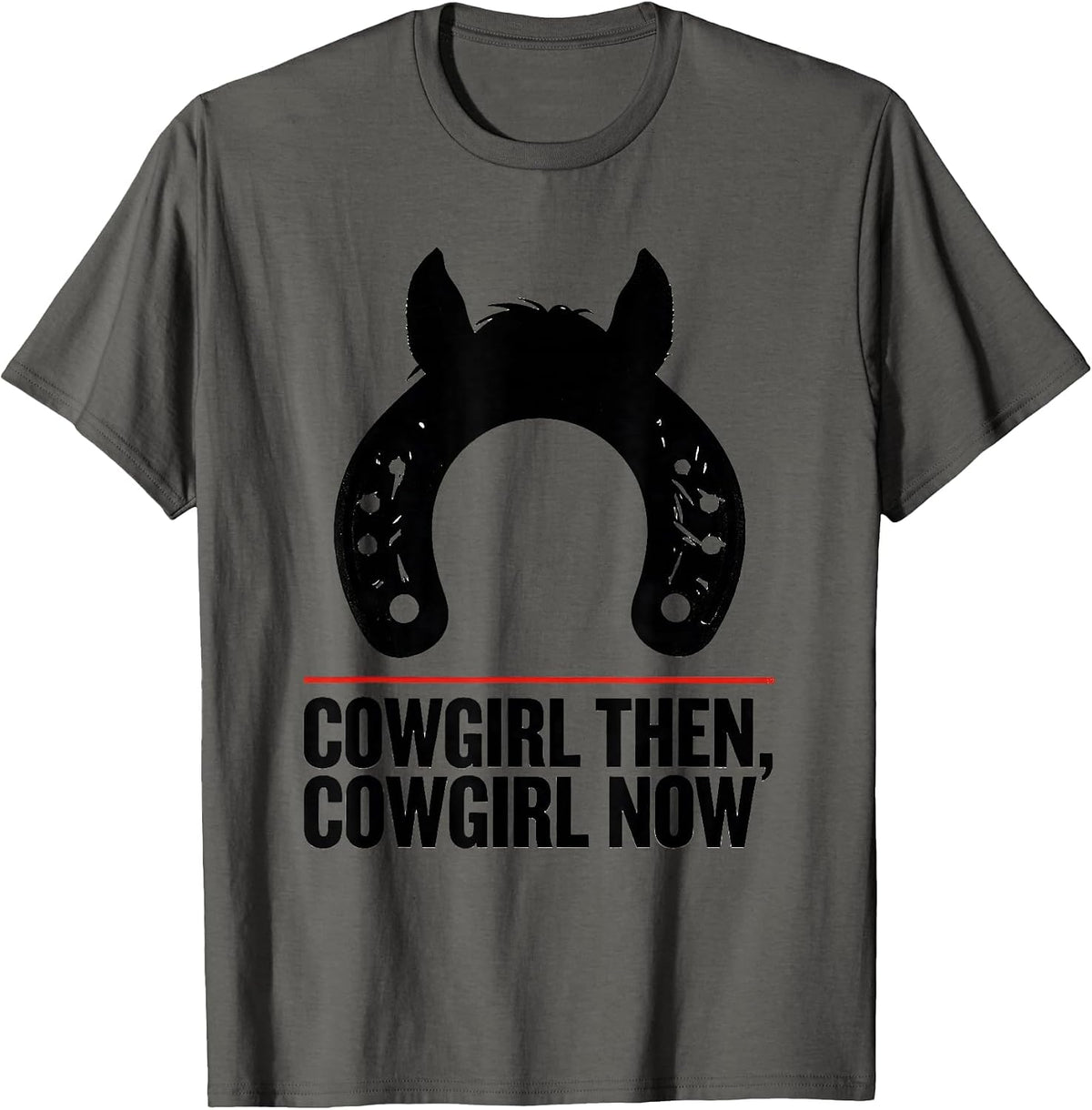 Cowgirl Then, Cowgirl Now Vintage Western Retro Cowgirl T-Shirt - Asphalt Grey