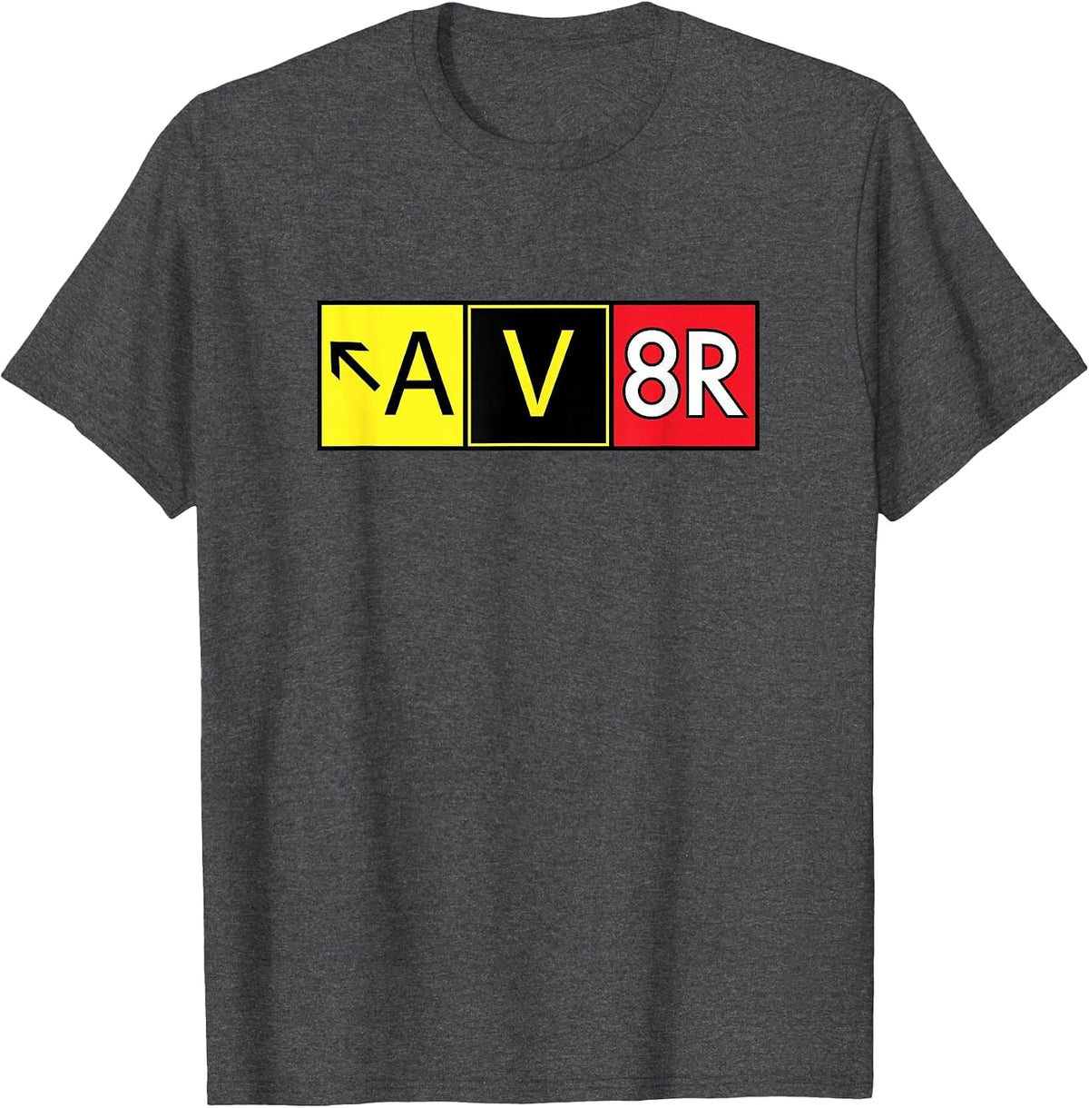 Pilot AV8R Taxiway Sign T-Shirt - Dark Heather Grey
