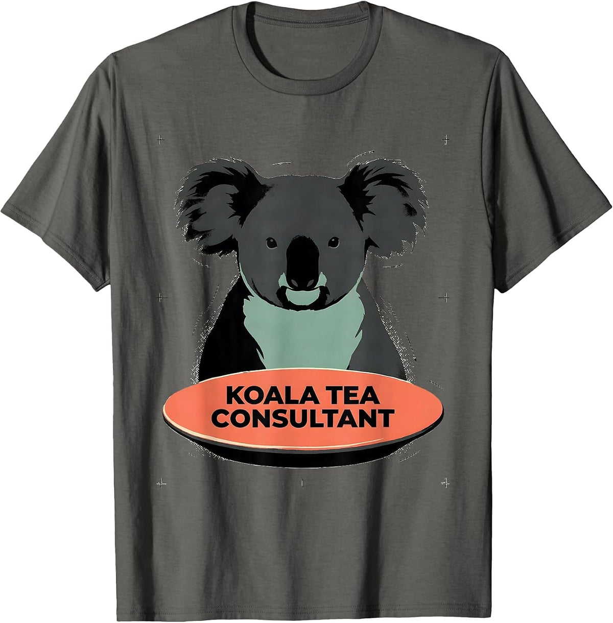 Koala Tea Consultant Funny Koala Lover Cute Animal Pun T-Shirt - Asphalt Grey