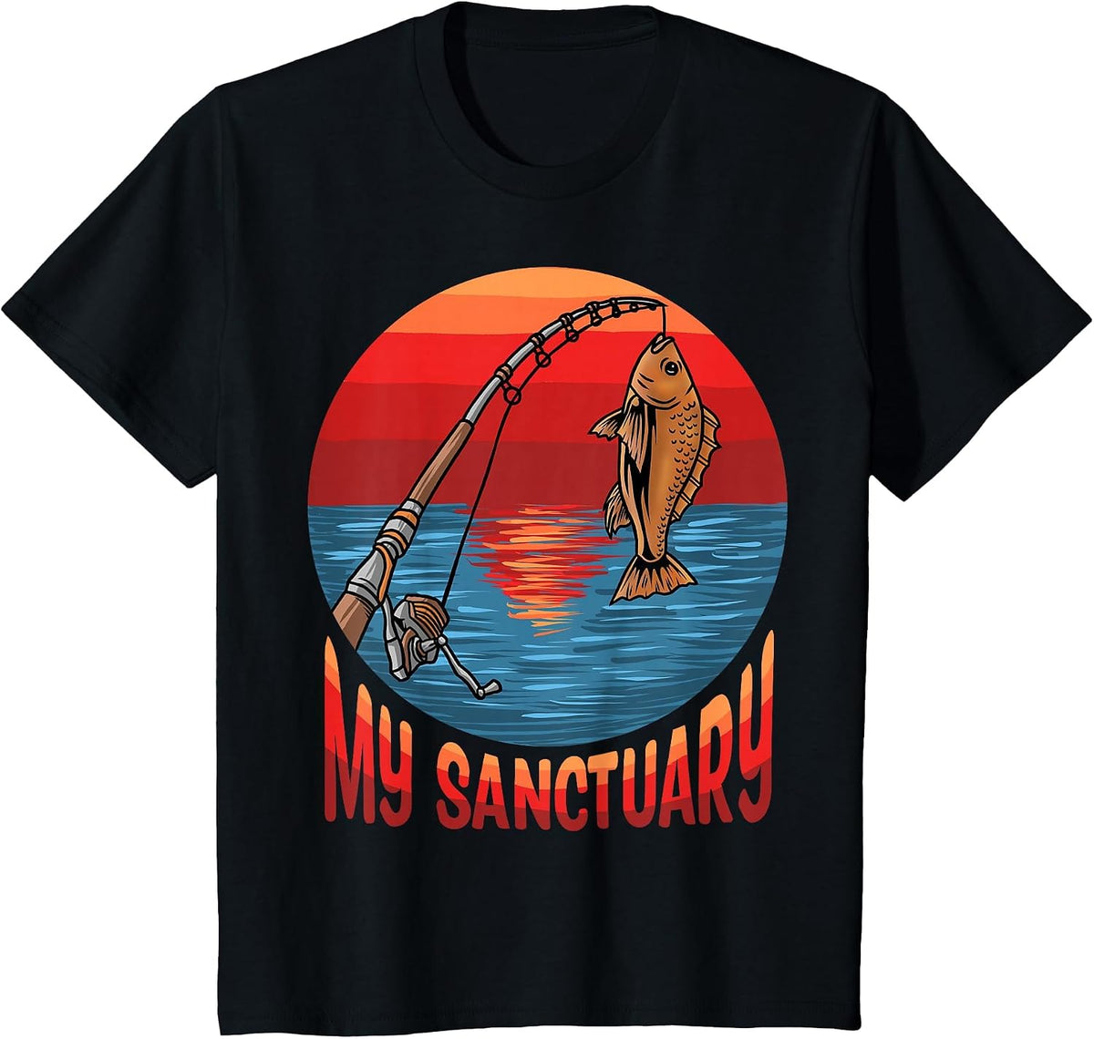 Fisherman Funny Fishing T-Shirt - Black