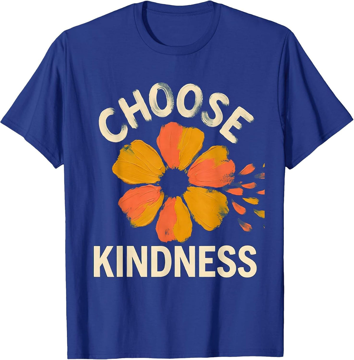 Men's Choose Kindness Groovy Floral Positivity Gift for Special T-Shirt - Royal Blue