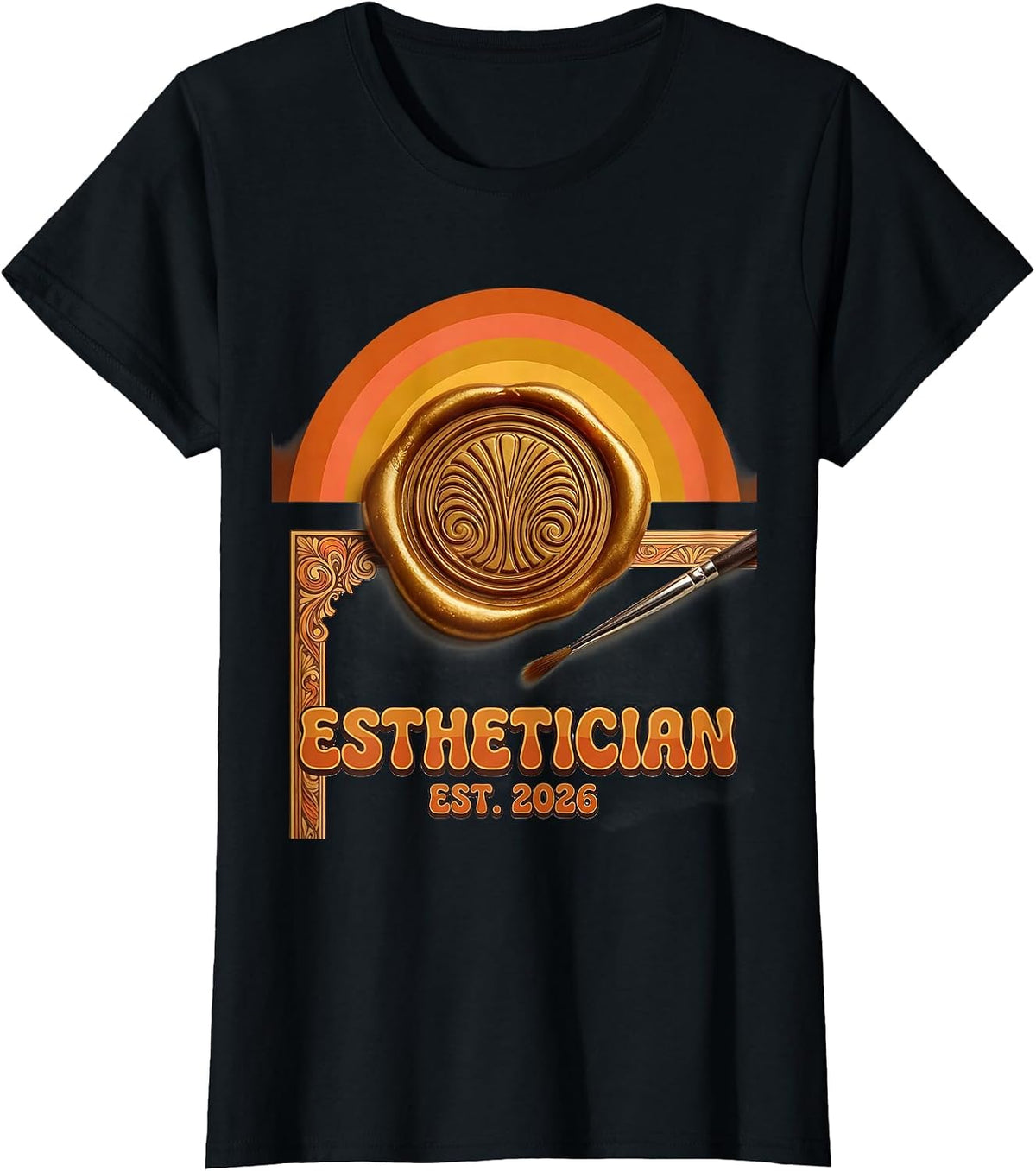 Esthetician Est. 2026 Retro Vintage Skincare Professional T-Shirt - Black