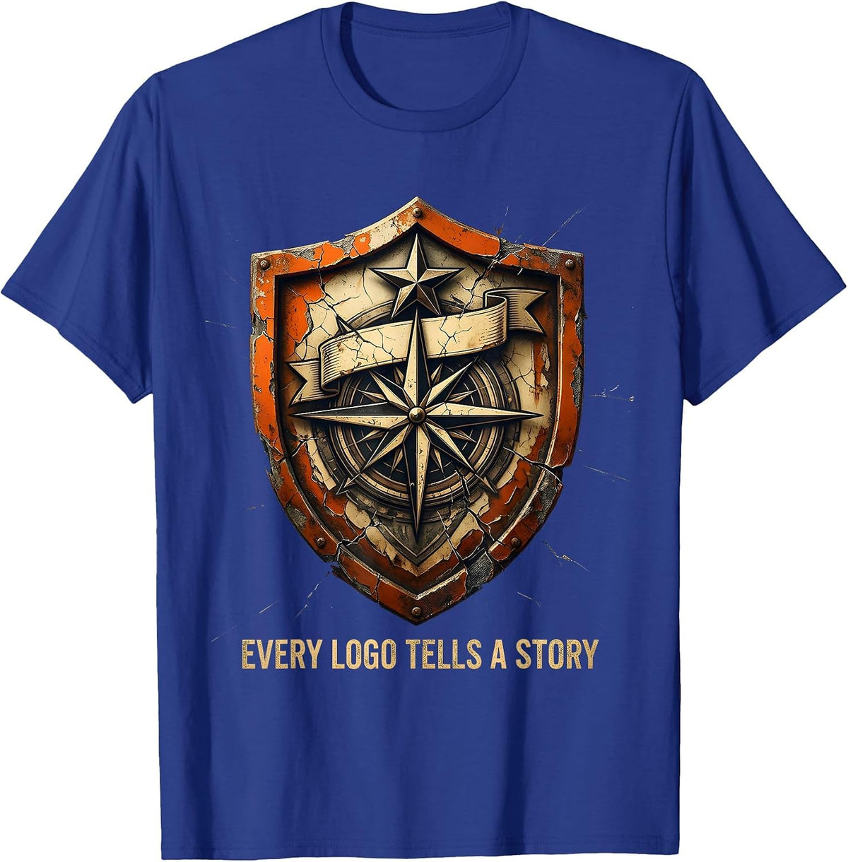 Every Logo Tells a Story Graphic Design T-Shirt - Royal Blue